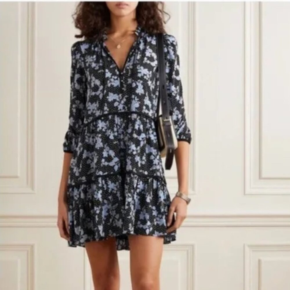 Veronica Beard Hawken Tiered Silk Dress Size 2 NWT – Romantic Floral, NEW